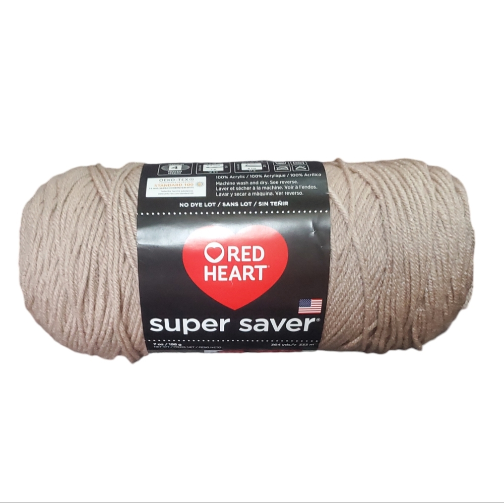 Red Heart Super Saver Yarn Soft Oatmeal 364 yds  NWT